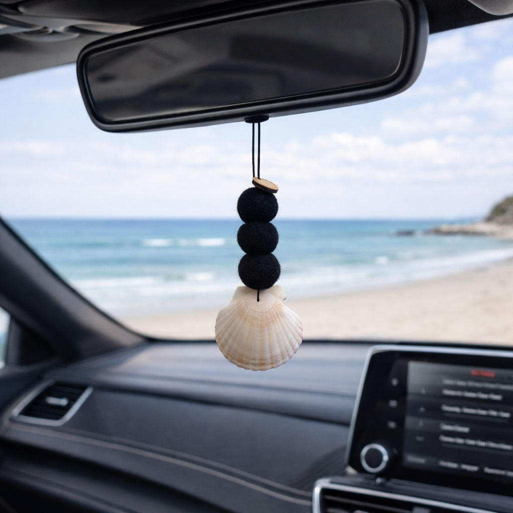 Sea Shell Felt Ball Car Fragrance by Wax Obsession 