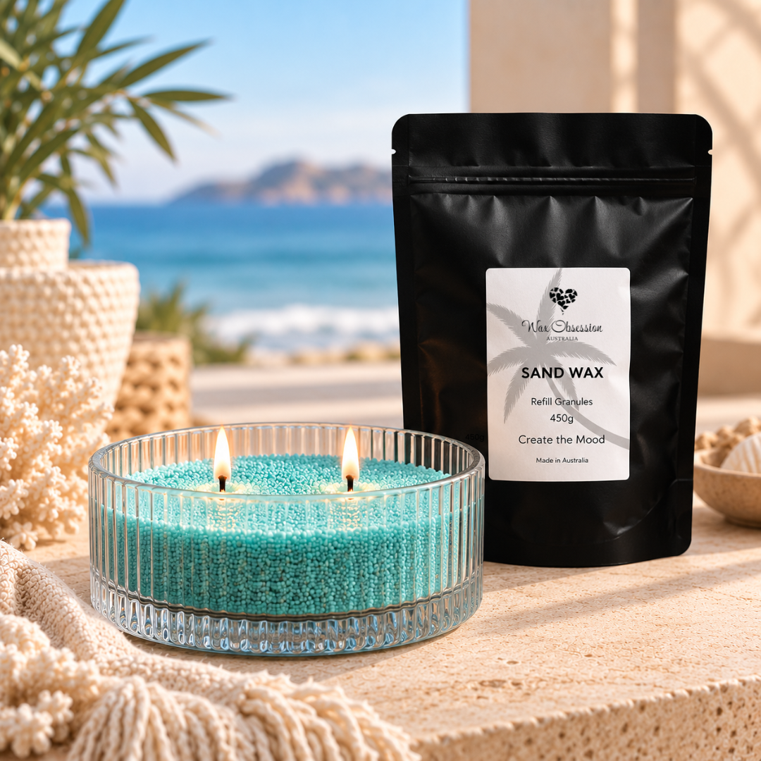 Teal Sand Wax | with wicks and sand wax granules