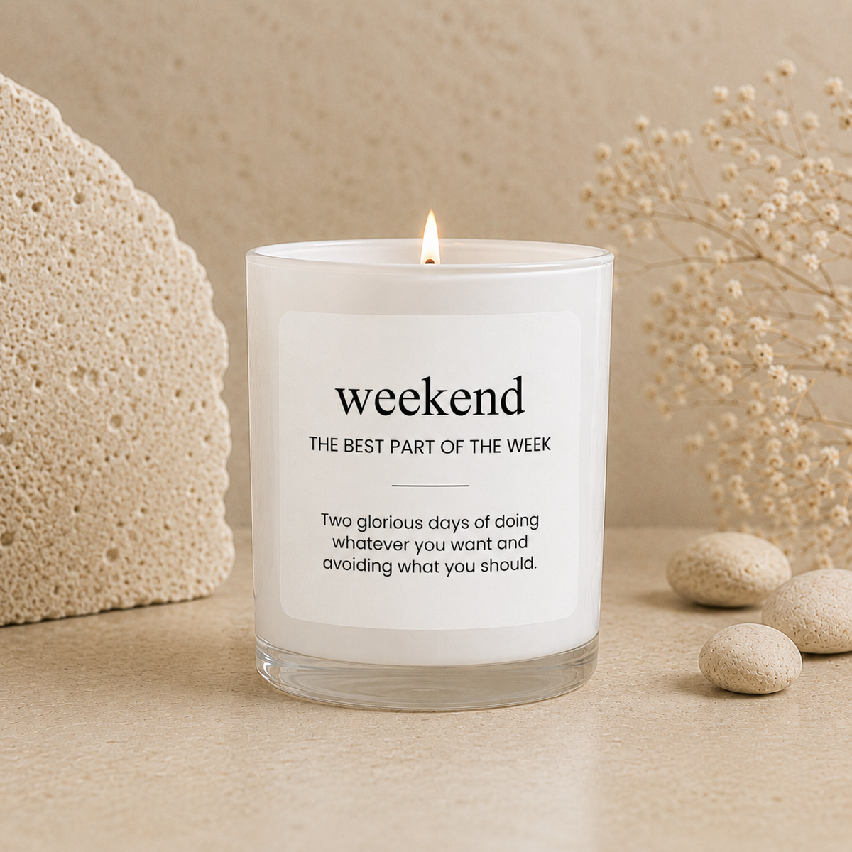 Weekend scented soy candle from the Wax Obsession Definition Collection