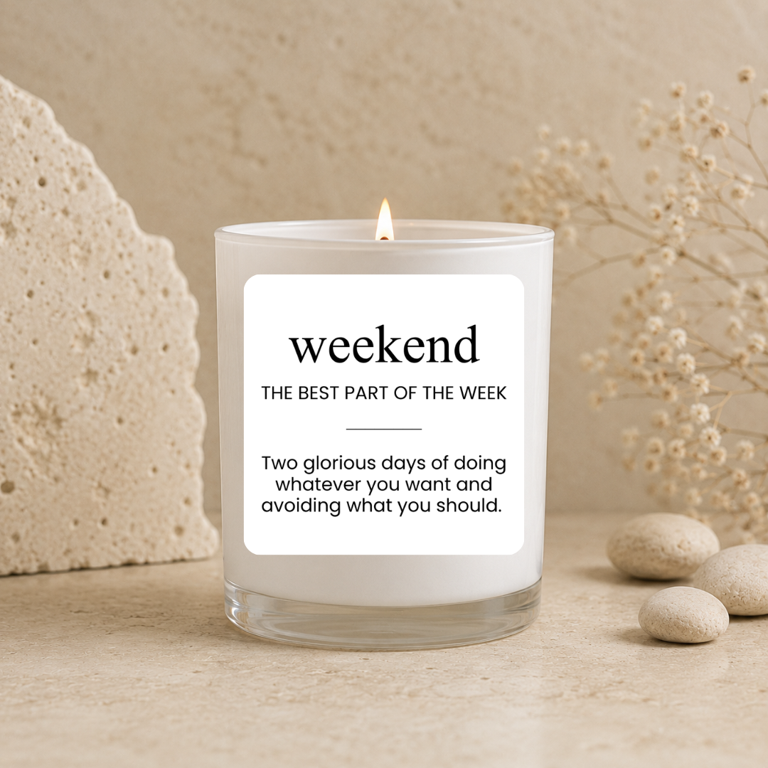 Weekend scented soy candle from the Wax Obsession Definition Collection