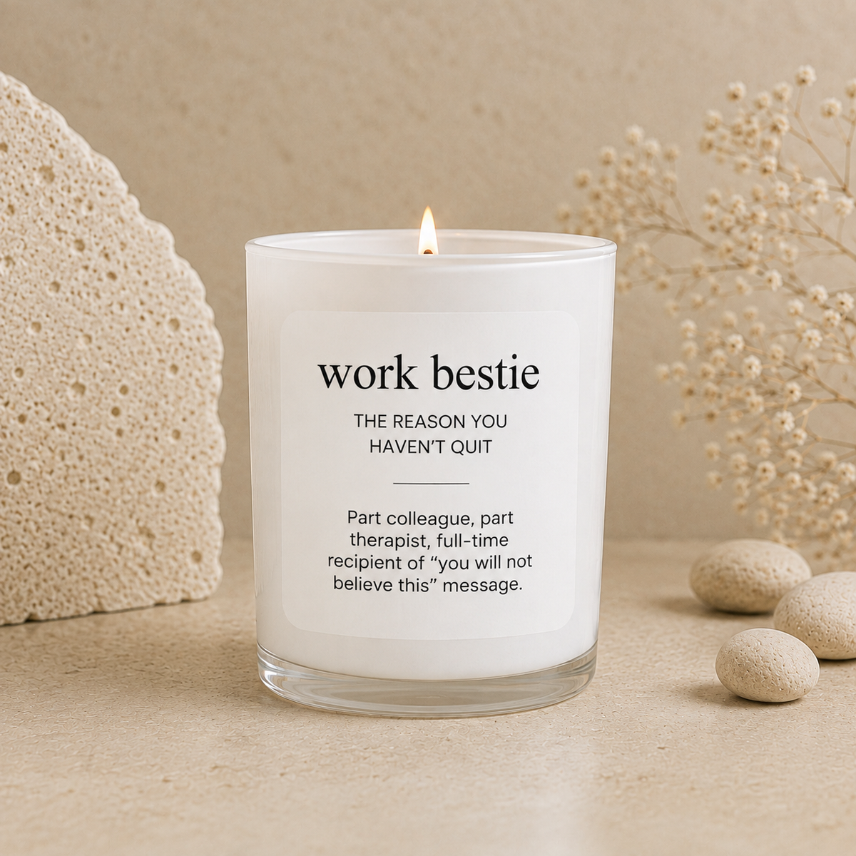 Work Bestie scented soy candle from the Wax Obsession Definition Collection