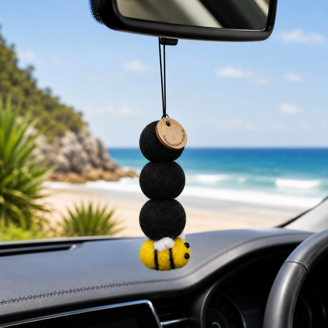 BEE INSPIRED WOOL FELT BALLS | CAR FRAGRANCE