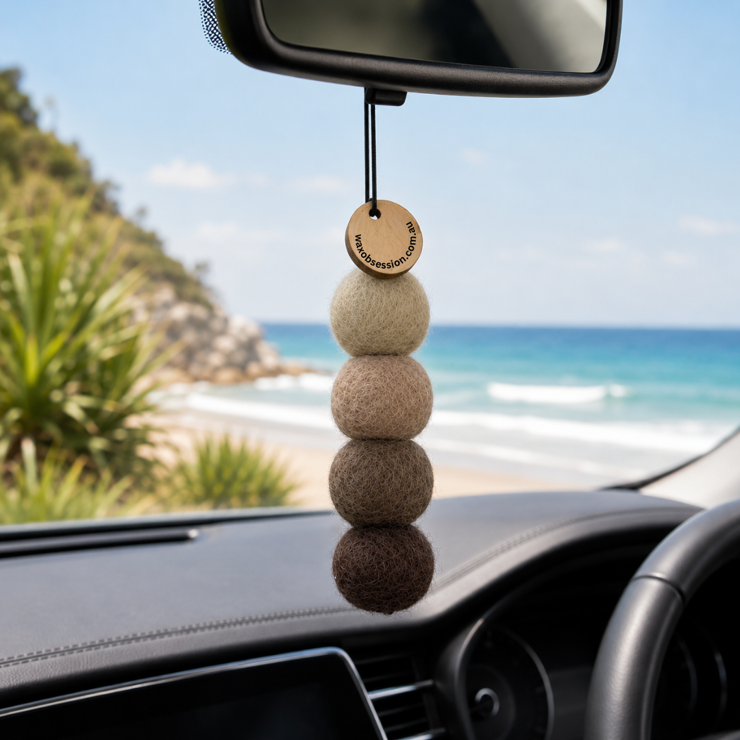CAPPUCCINO WOOL FELT BALLS | CAR FRAGRANCE