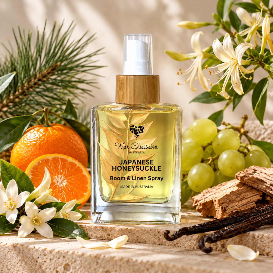 Room & Linen Spray by Wax Obsession | a floral Japanese Honeysuckle fragrance