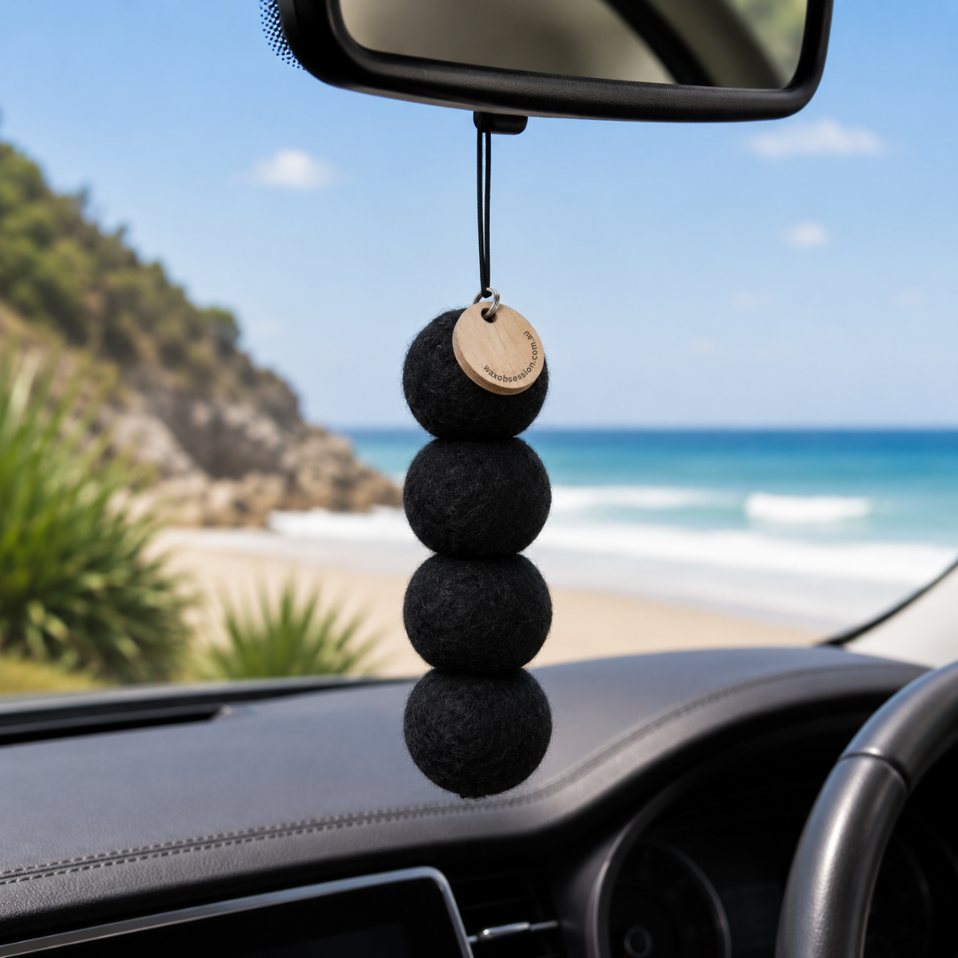 NOIR WOOL FELT BALLS | CAR FRAGRANCE