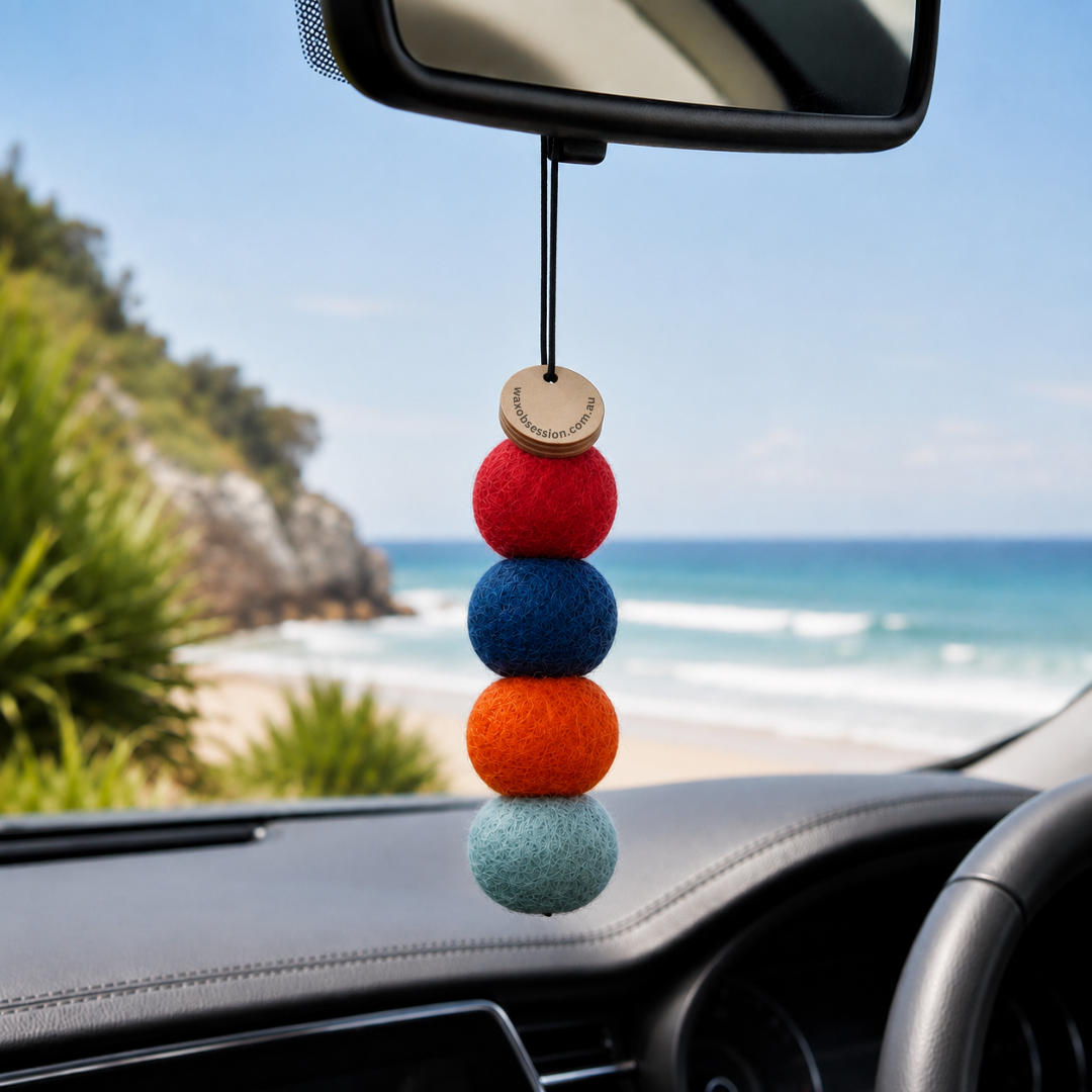 SUNSET WOOL FELT BALLS | CAR FRAGRANCE