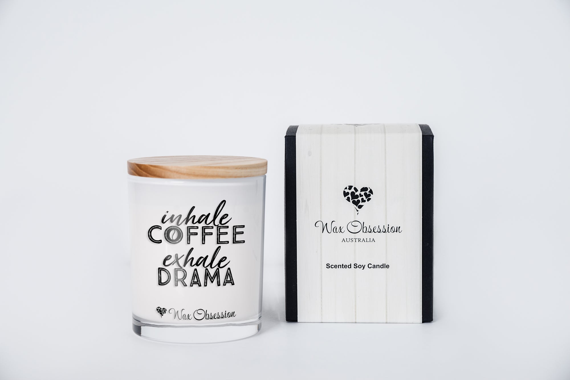 Quote Candle - Inhale Coffee Exhale Drama