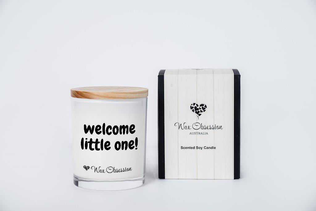 Quote Candle - Welcome Little One